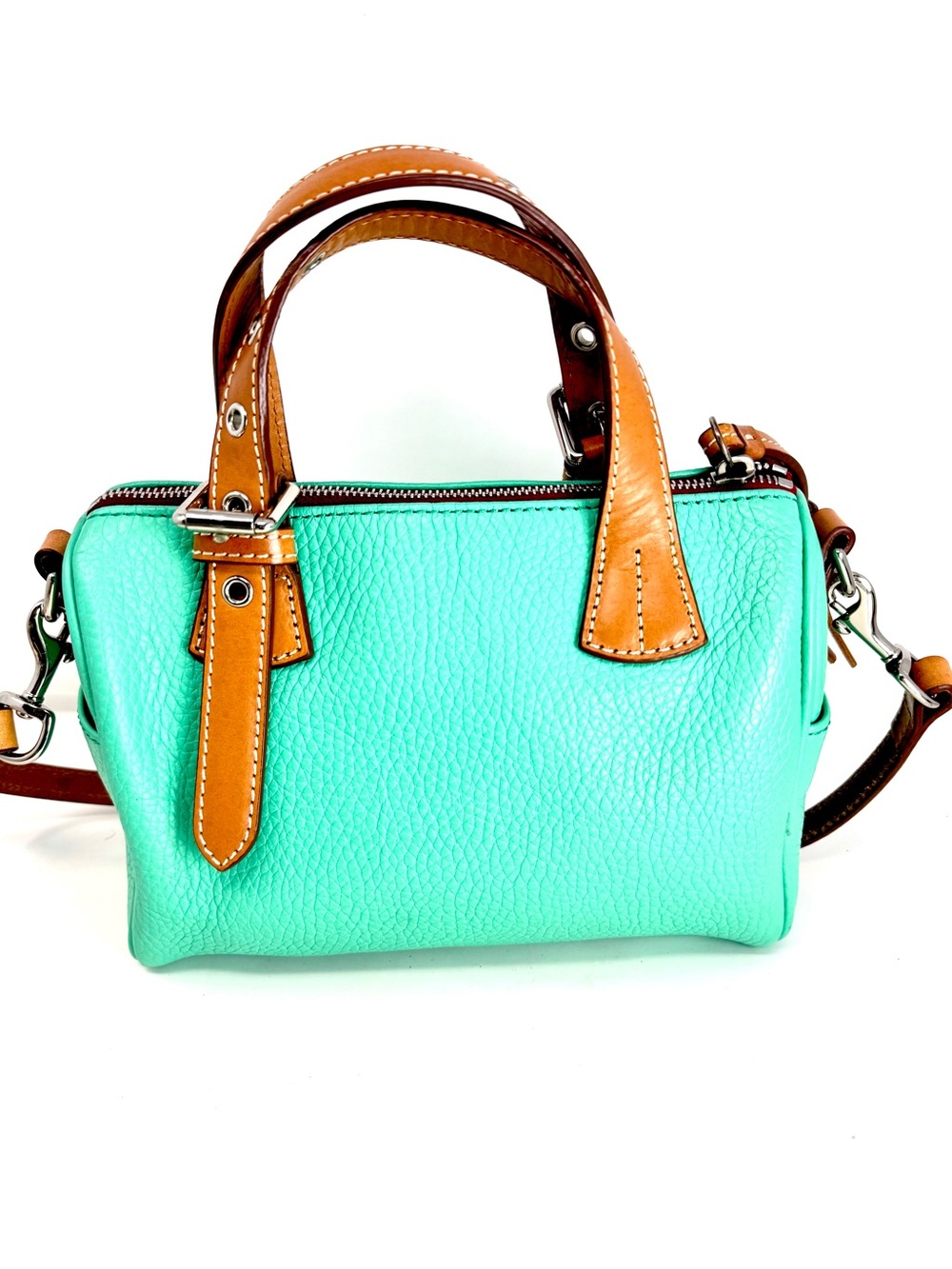 Dooney & Bourke Patterson Pebble Leather Small Kendra Satchel Mint Green - EUC - Picture 3 of 16